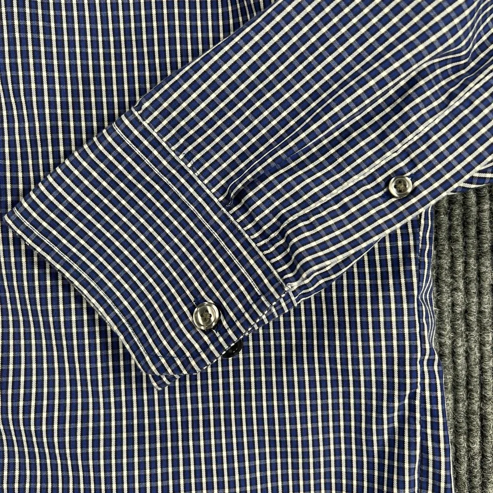 Banana Republic Shirt Mens Medium Blue Check Long Sleeve Button Up Classic Fit